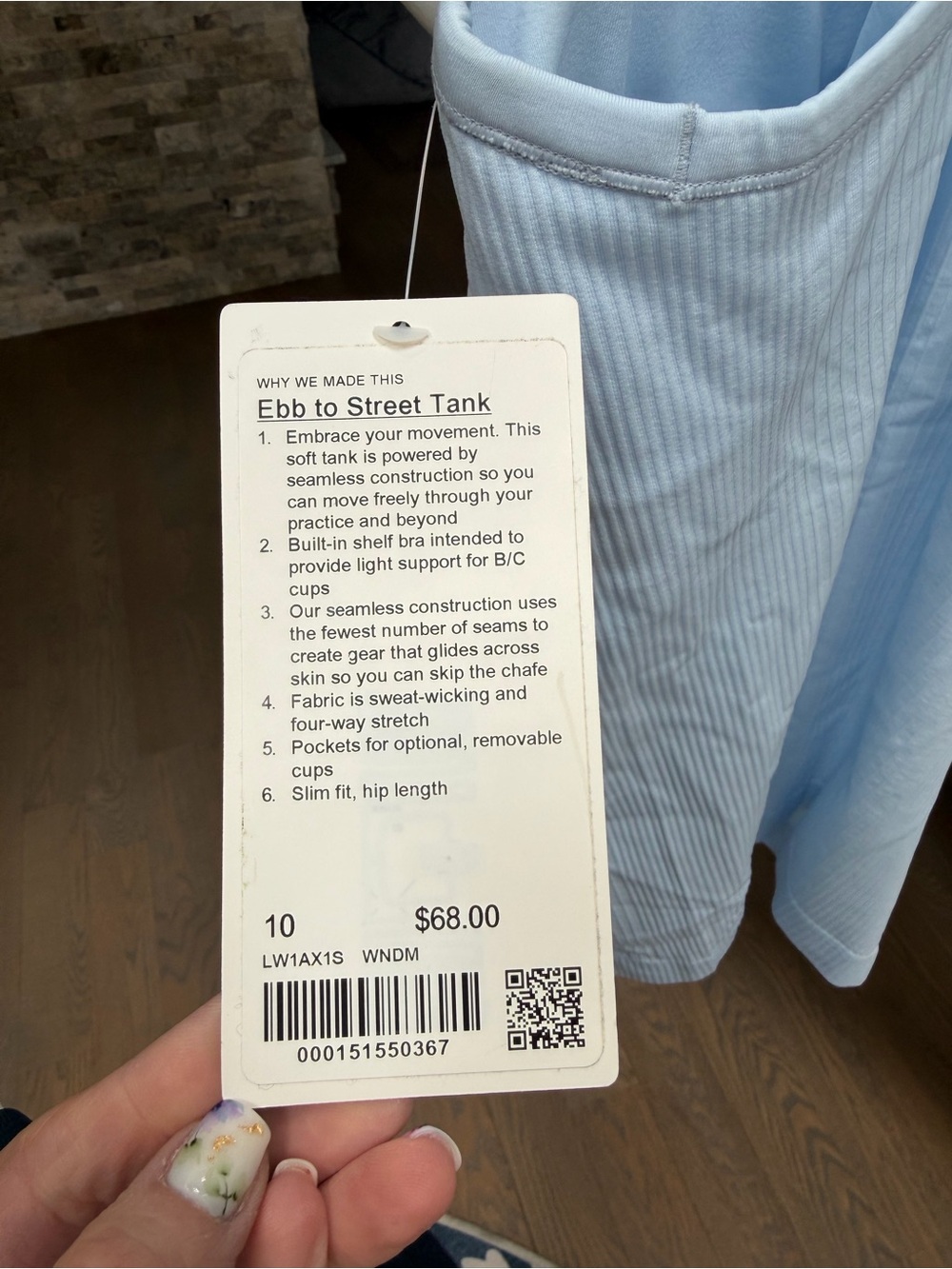 Light Blue Ribbed Racerback Tank - Picture 3 of 4